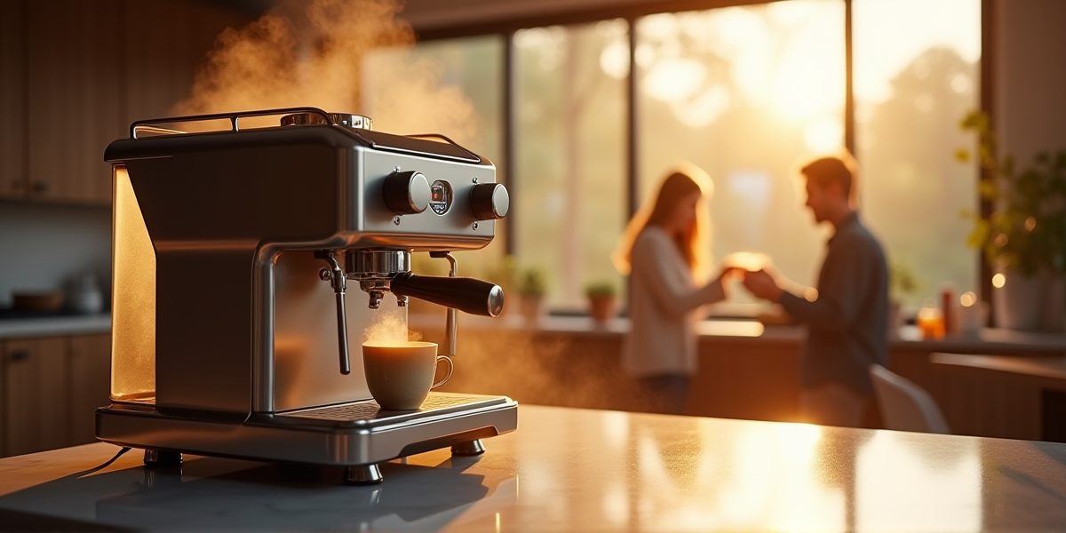 Автоматическая кофемашина в работе