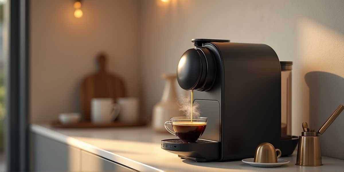 Капсульная кофемашина в действии