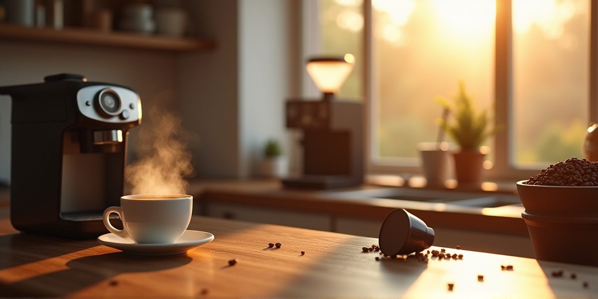 Рожковая кофемашина в действии