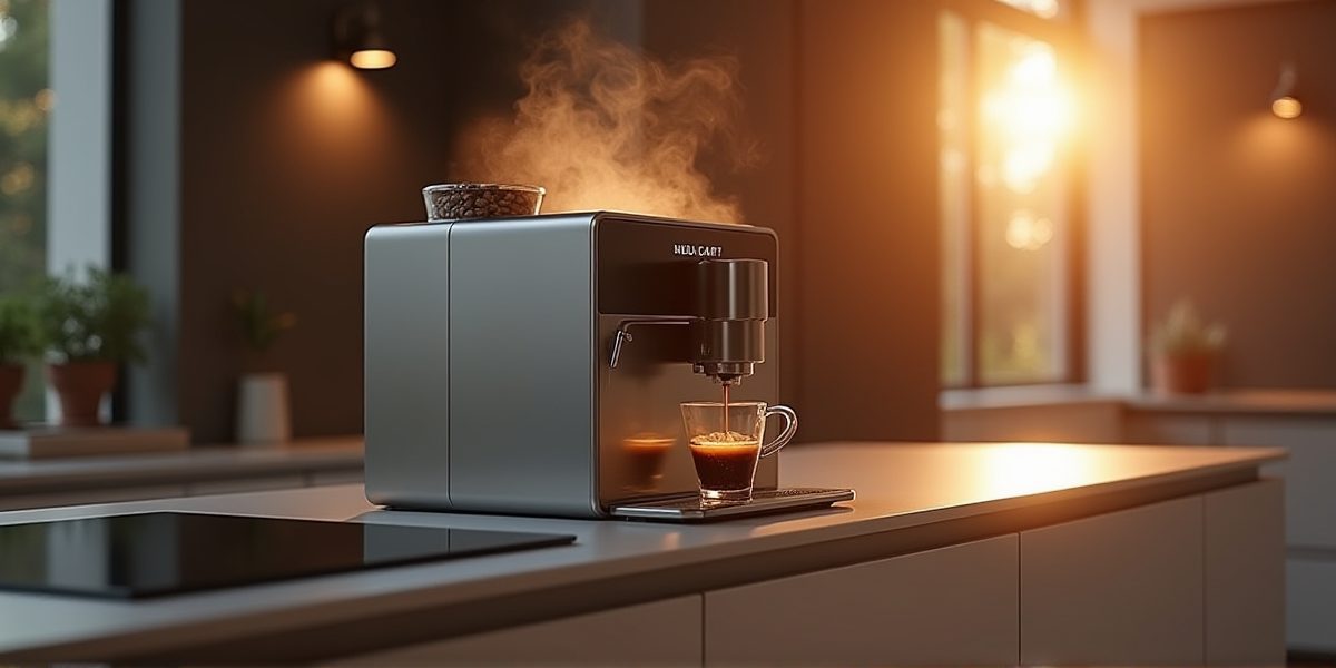 Встроенная кофемашина в интерьере кухни