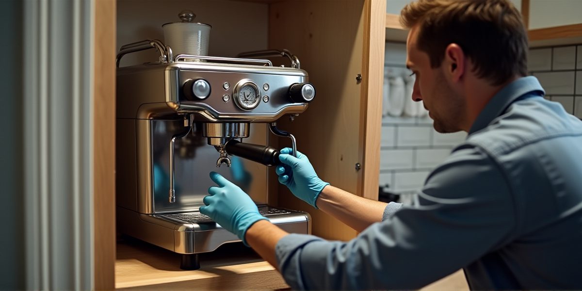 Кофемашина встроена в столешницу