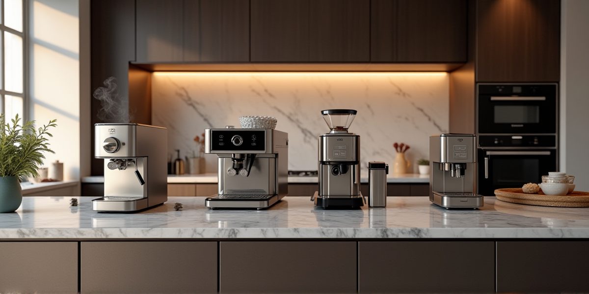 Премиальная встраиваемая кофемашина в интерьере кухни