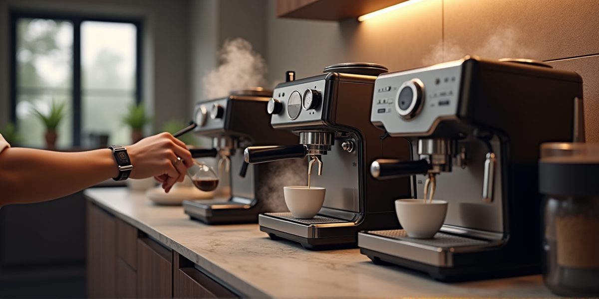 Пользователь настраивает параметры кофемашины