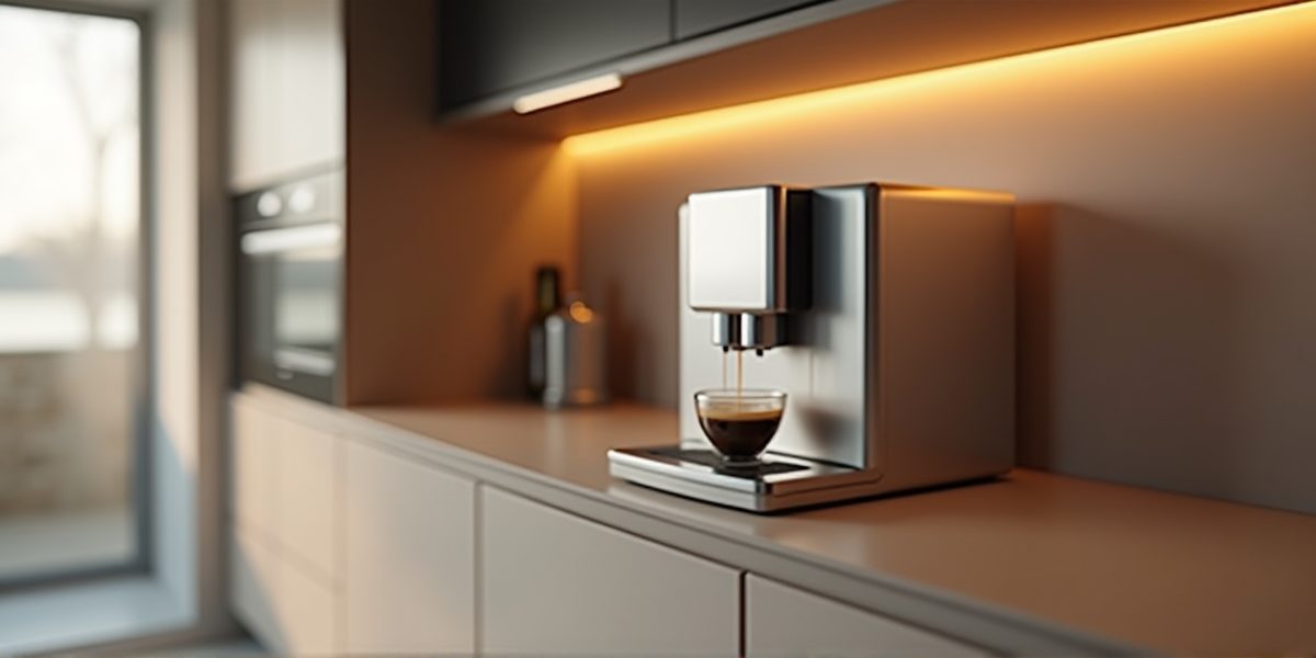 Встраиваемая кофемашина в интерьере кухни