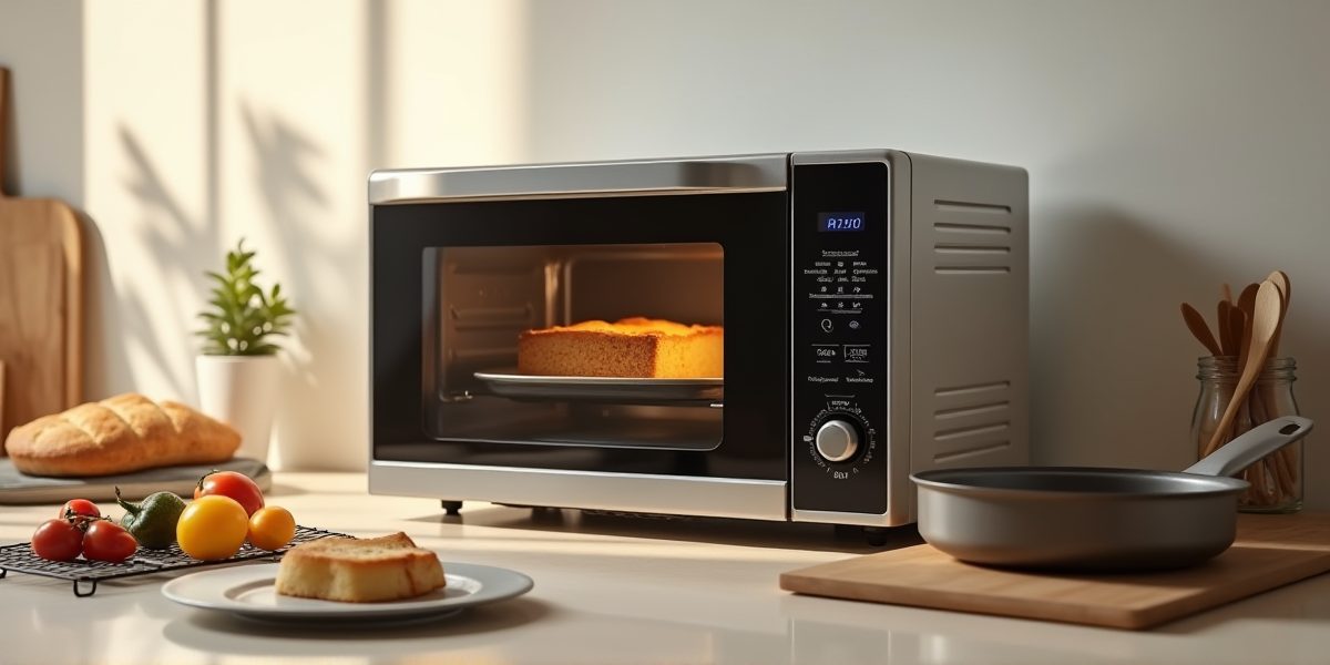 Микроволновка с функцией конвекции в интерьере