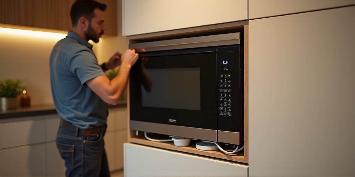 Размещение розетки для микроволновки