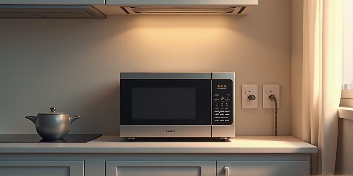 Пример расположения розетки под встраиваемую микроволновку