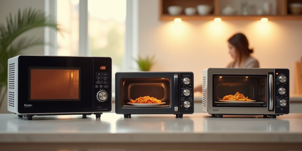 Микроволновка в интерьере кухни