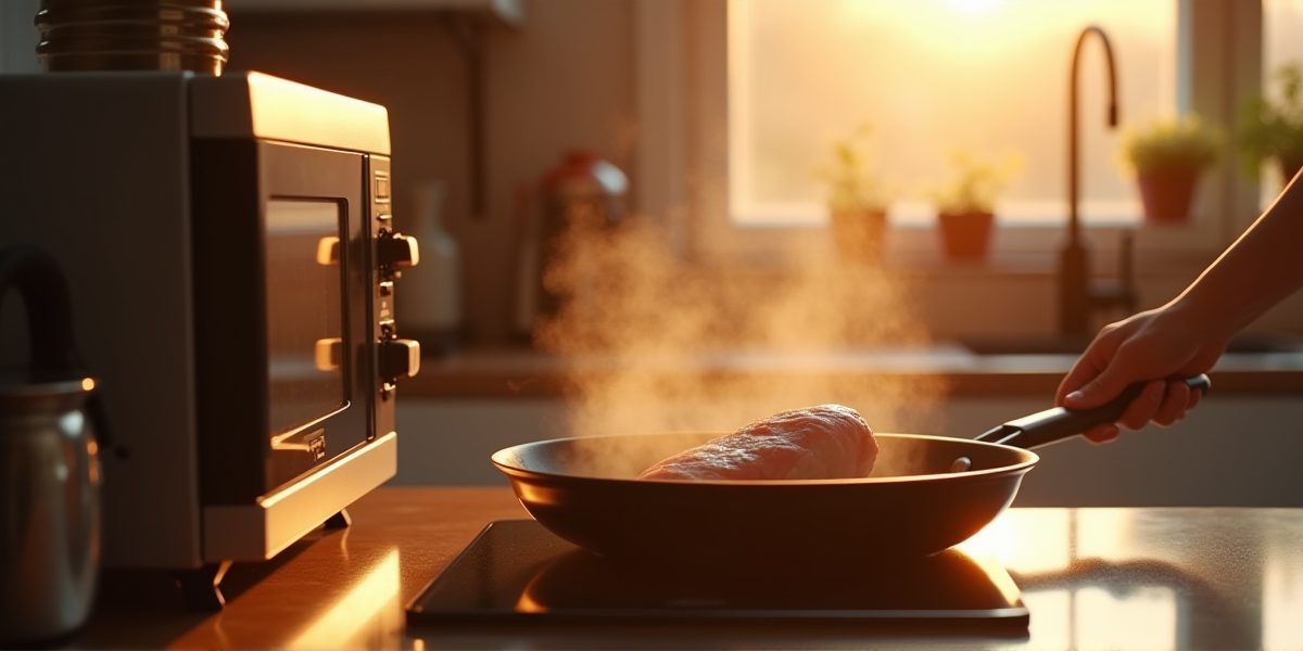 Размораживание мяса в микроволновке