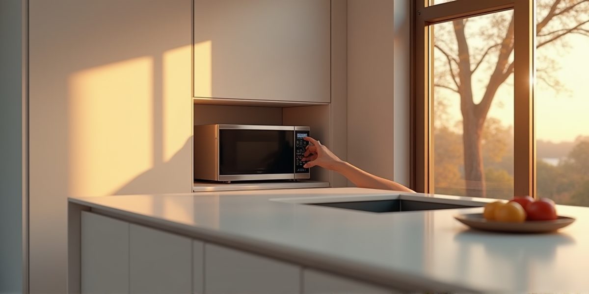 Декоративная панель микроволновки в цвет мебели