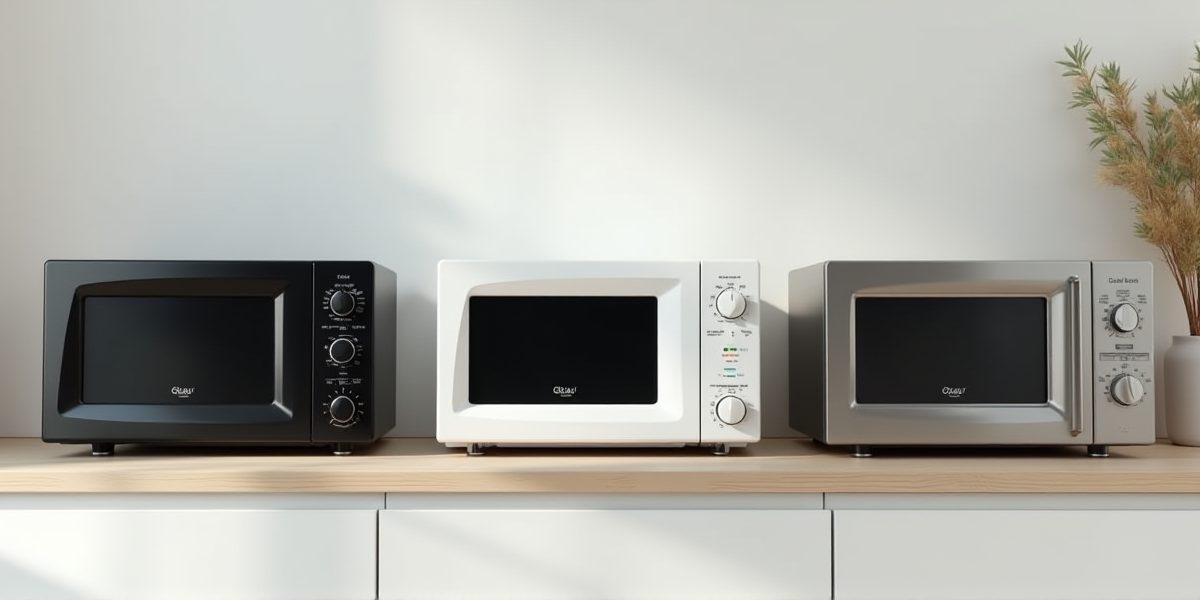 Черная микроволновка в современном интерьере