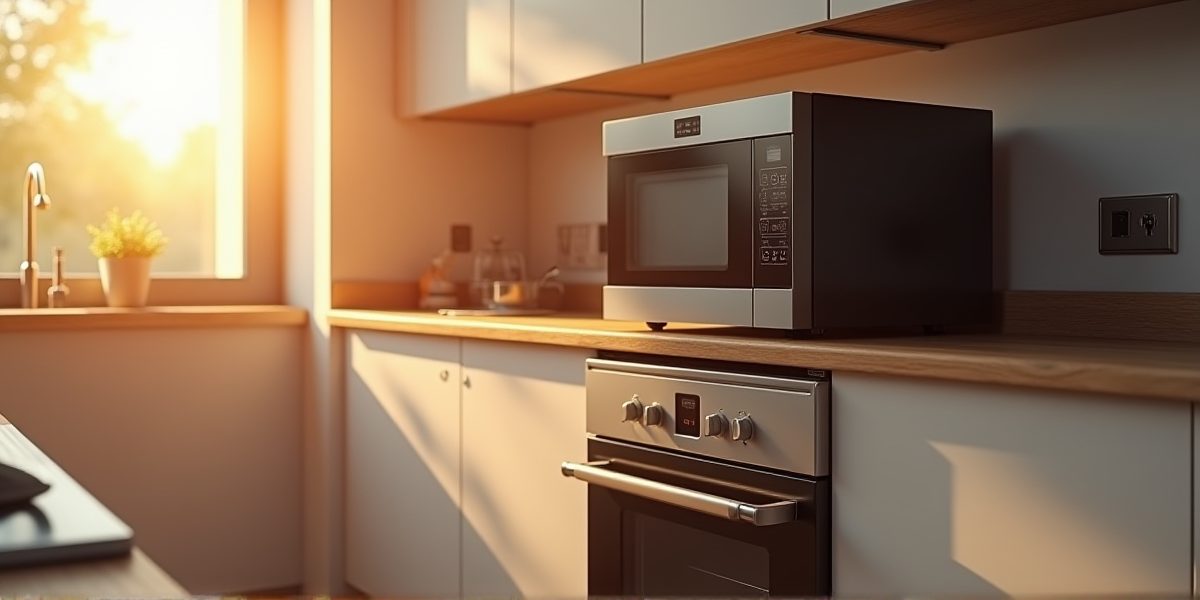 Встраиваемая микроволновка в интерьере кухни