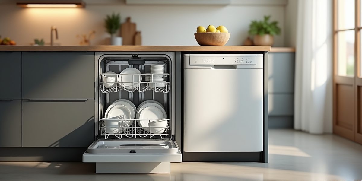 Узкая посудомоечная машина в интерьере