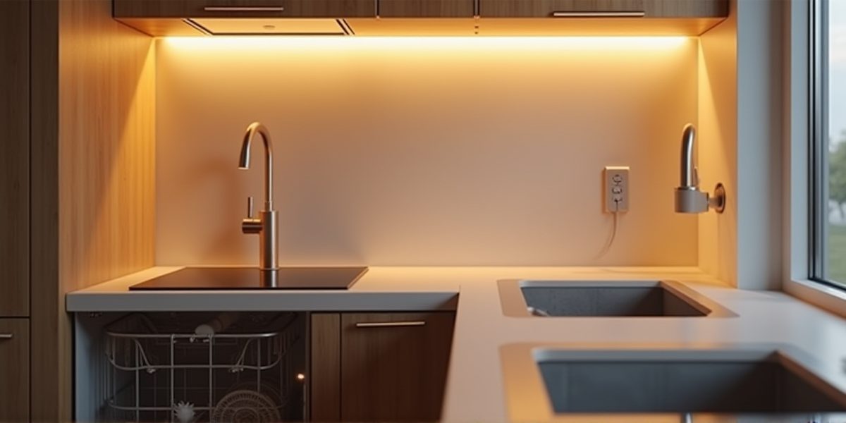 Встраиваемая посудомоечная машина в интерьере кухни