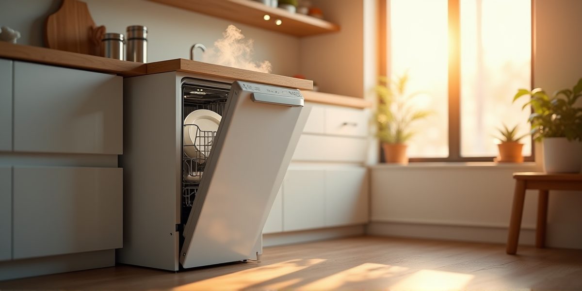 Компактная посудомойка на современной маленькой кухне