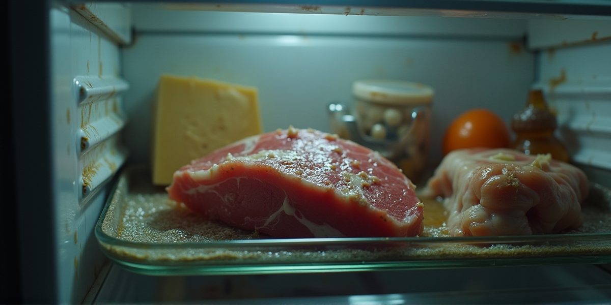 Современный холодильник на кухне