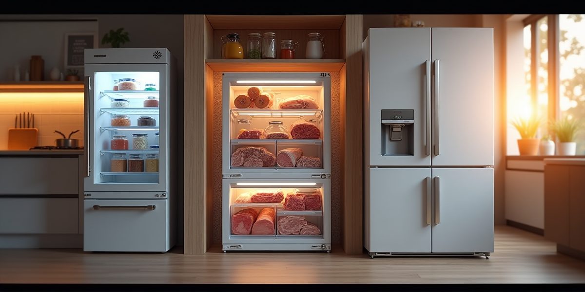 Морозильная камера в интерьере современной кухни