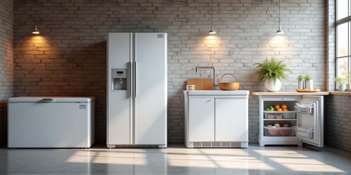 Морозильник в интерьере кухни