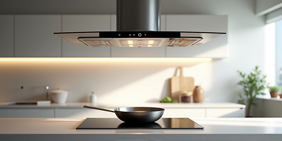 Телескопическая вытяжка в интерьере кухни