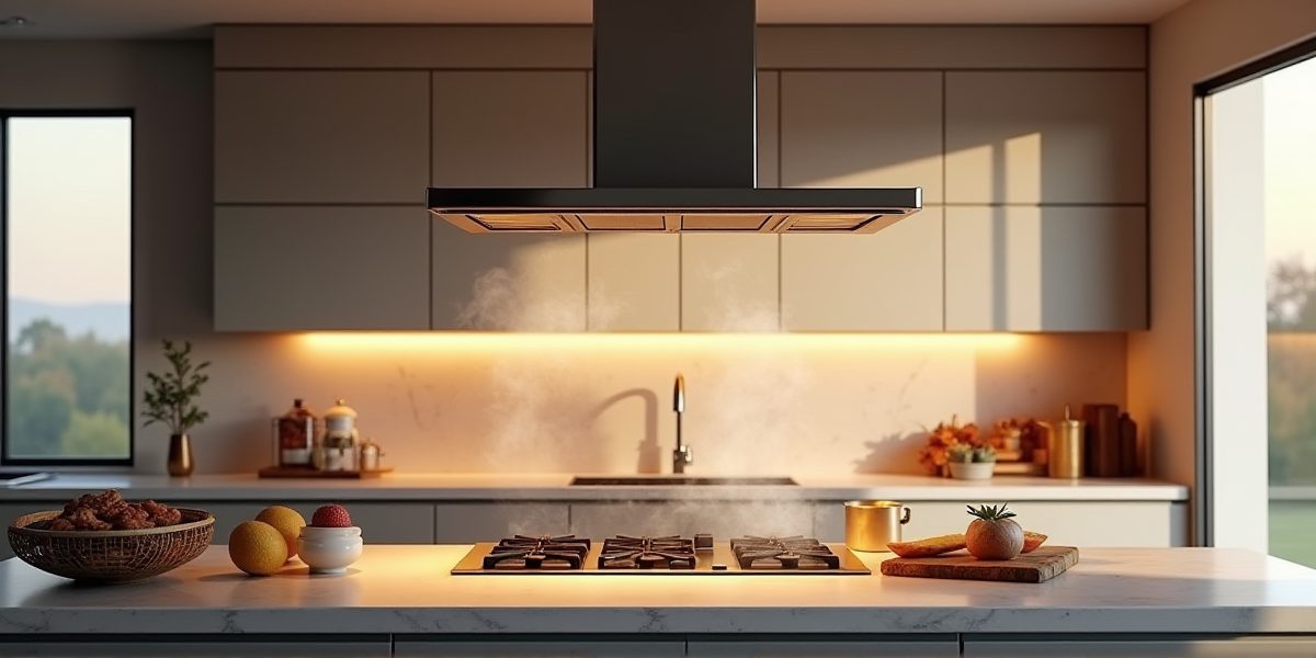 Кухонный островок с вытяжкой