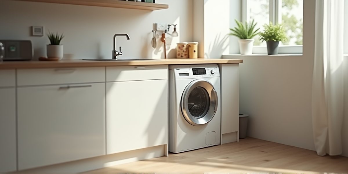 Компактная стиральная машина в интерьере малогабаритной квартиры