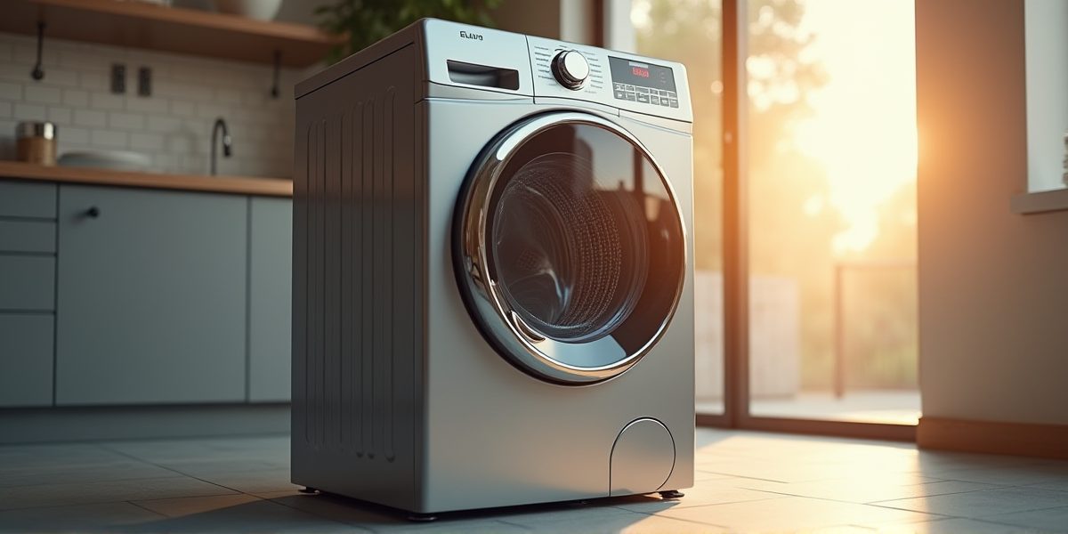 Стиральная машина в процессе отжима