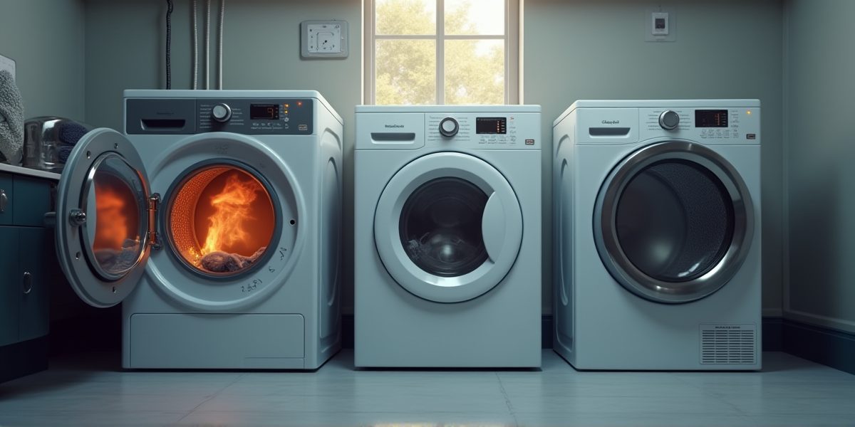 Сушилка для белья в интерьере современной прачечной