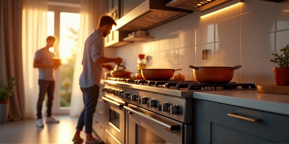 Газовая варочная панель в интерьере кухни