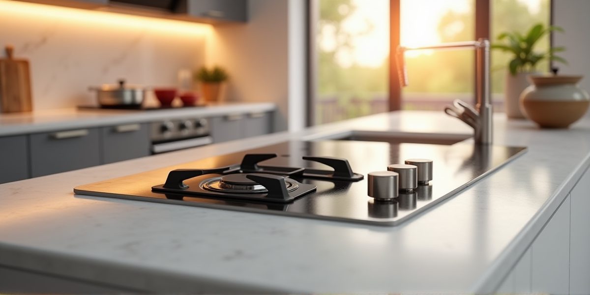 Встраиваемая газовая варочная панель в интерьере кухни