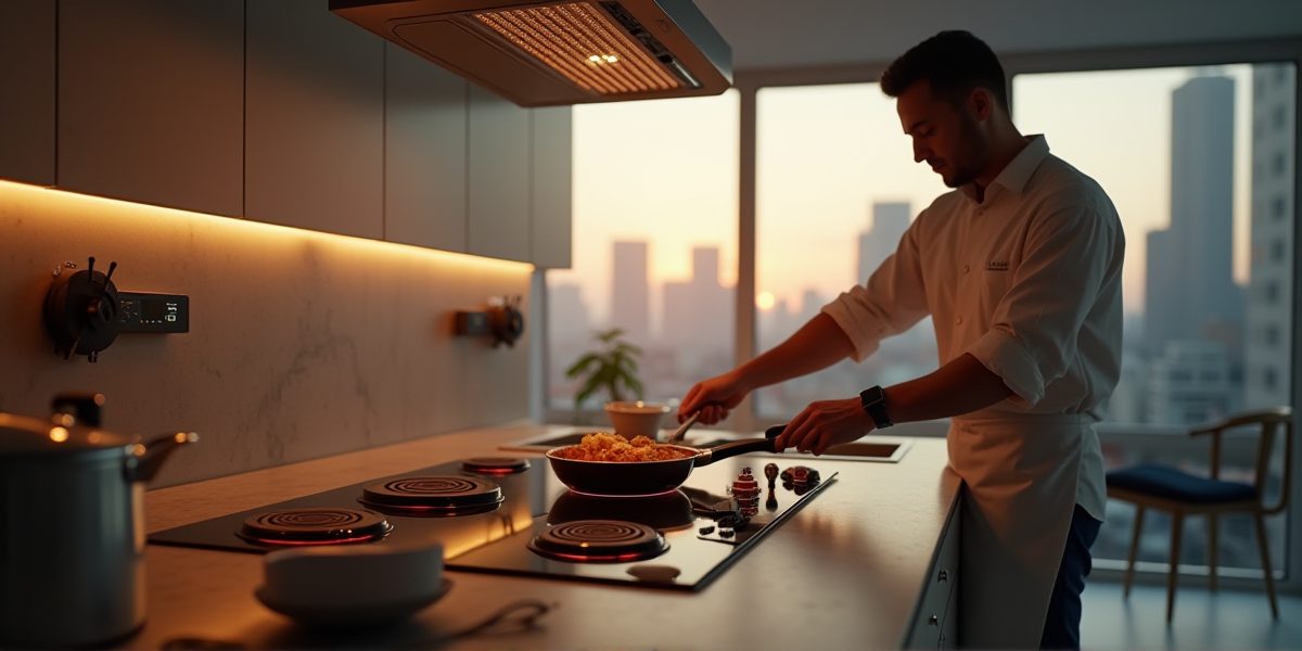 Чёрная матовая варочная панель