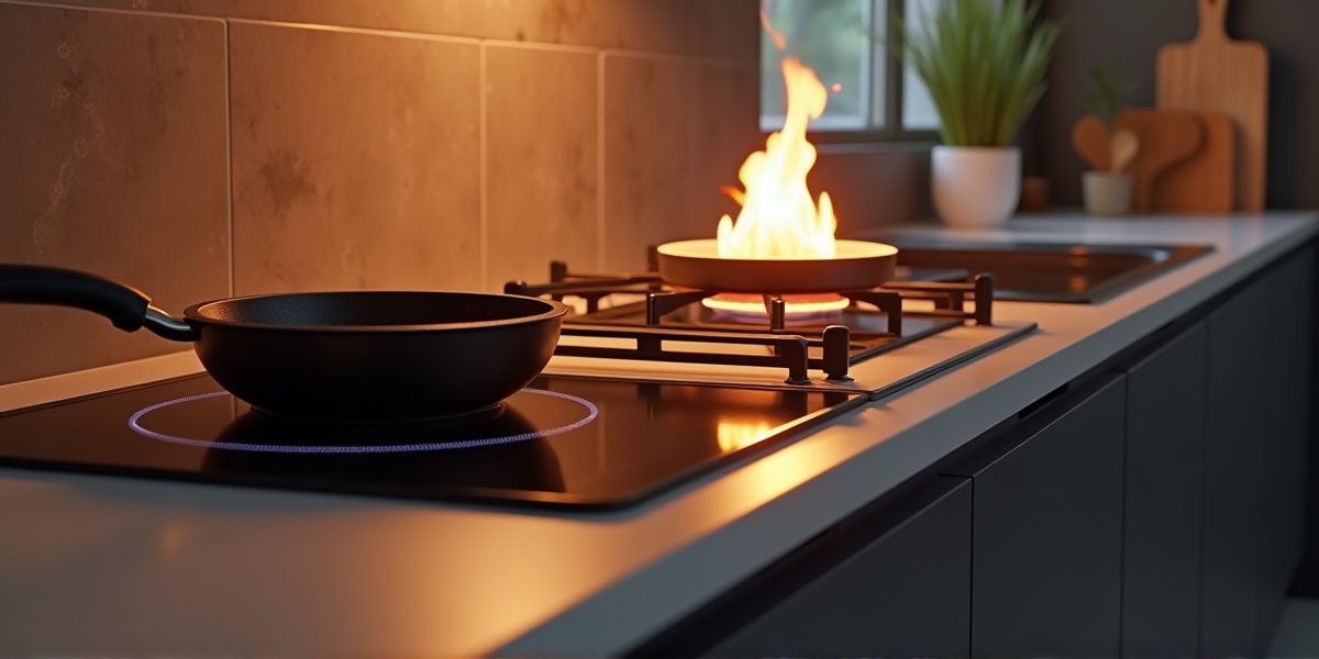 Газовая варочная панель в интерьере