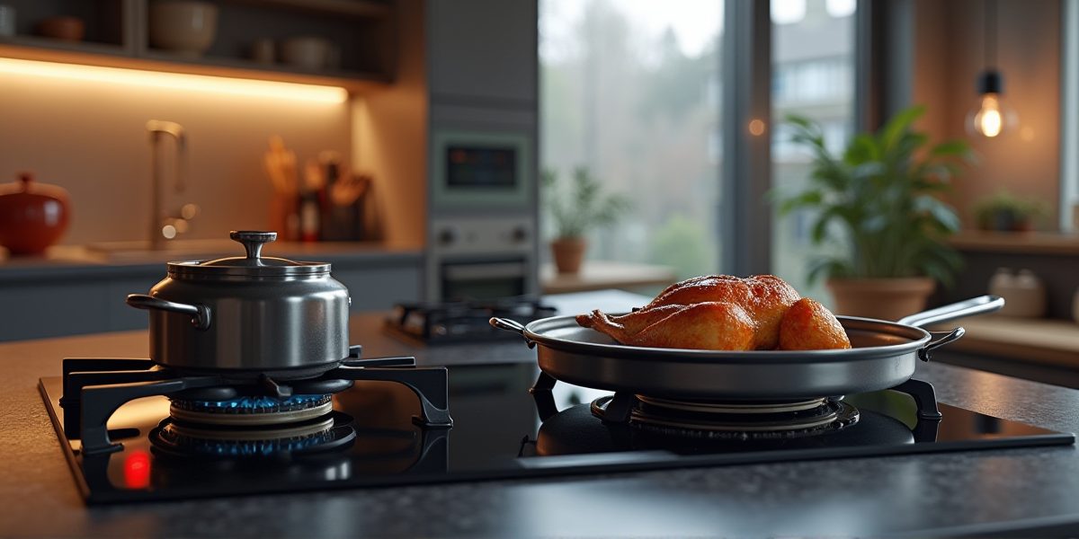 Газовая плита в классическом интерьере