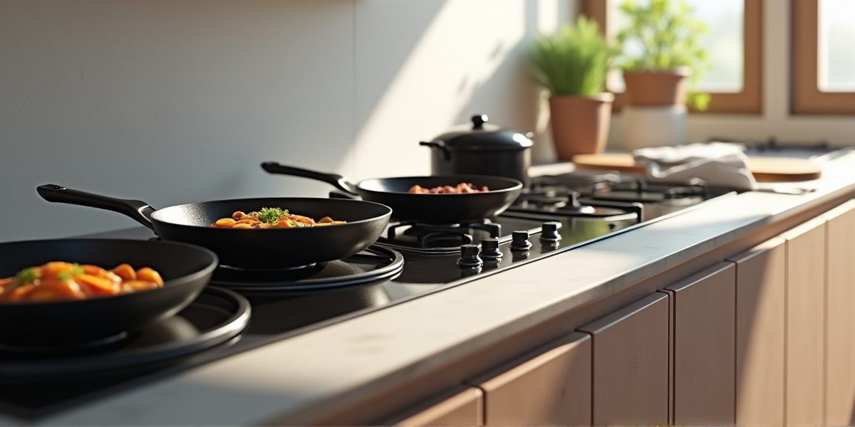 Газовая варочная панель в интерьере современной кухни