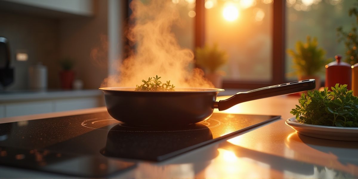 Индукционная варочная панель в интерьере современной кухни