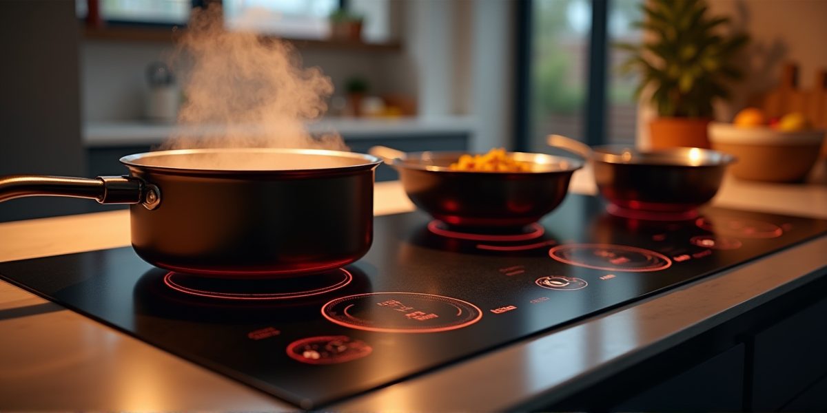 Индукционная варочная панель в работе